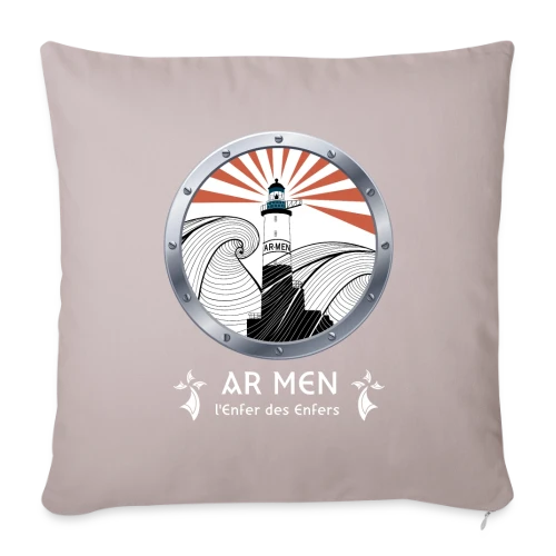 Phare d'Ar Men Breton - Housse de coussin décorative 45 x 45 cm