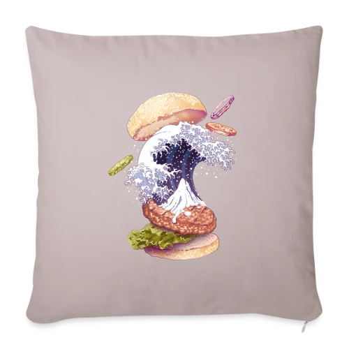 La Vague Gourmande de Kanagawa - Housse de coussin décorative 45 x 45 cm