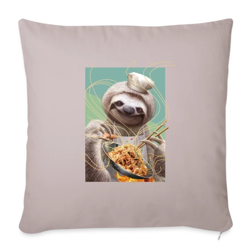 Le Paresseux Chef des Nouilles Sautées - Housse de coussin décorative 45 x 45 cm
