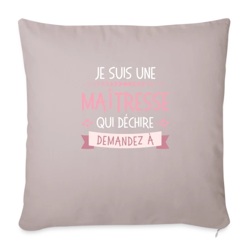 T-shirt Maîtresse qui Déchire Personnalisable - Idée Cadeau Fin d'Année - Housse de coussin décorative 45 x 45 cm