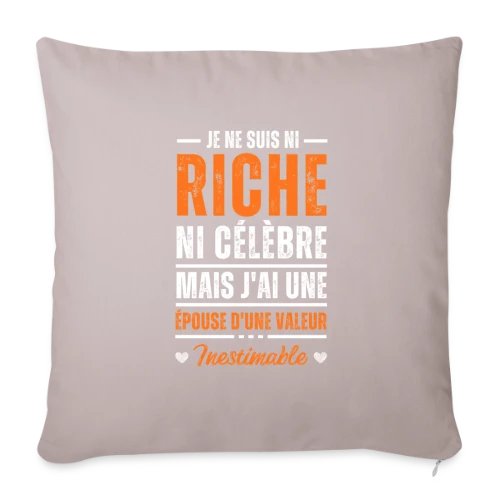 T-Shirt Homme - Mon Épouse D'une Valeur Inestimable - Housse de coussin décorative 45 x 45 cm