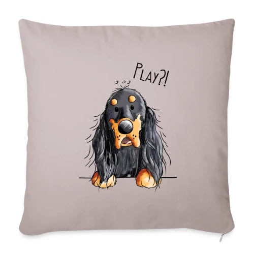 Gordon Setter Rigolo Style BD - Housse de coussin décorative 45 x 45 cm