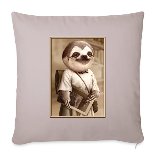 Le Paresseux Écolier - Housse de coussin décorative 45 x 45 cm