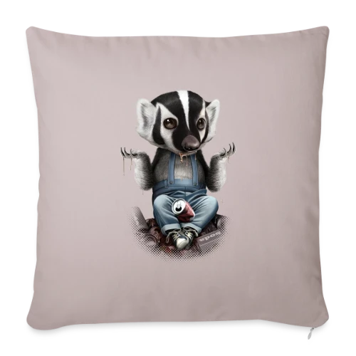 Je m'en fiche, Blaireau Rusé - Housse de coussin décorative 45 x 45 cm