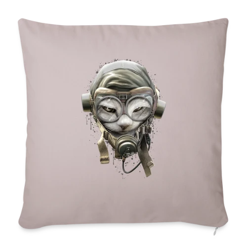 Chat Pilote Champion - Housse de coussin décorative 45 x 45 cm