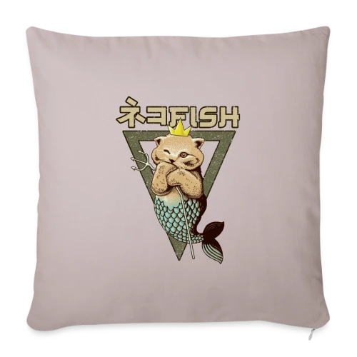 Chat Sirène - Housse de coussin décorative 45 x 45 cm