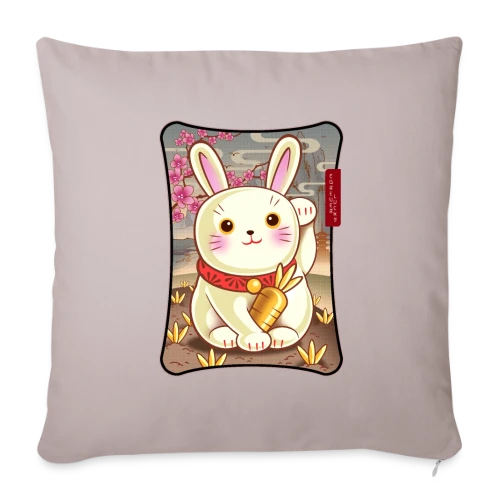 Lapin de la Chance Zen - Housse de coussin décorative 45 x 45 cm