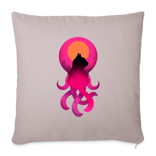 Octo-Chat Fantastique - Housse de coussin décorative 45 x 45 cm