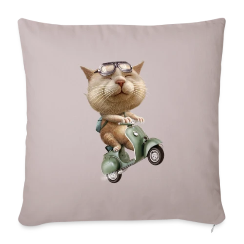 Chat en Cavale - Housse de coussin décorative 45 x 45 cm