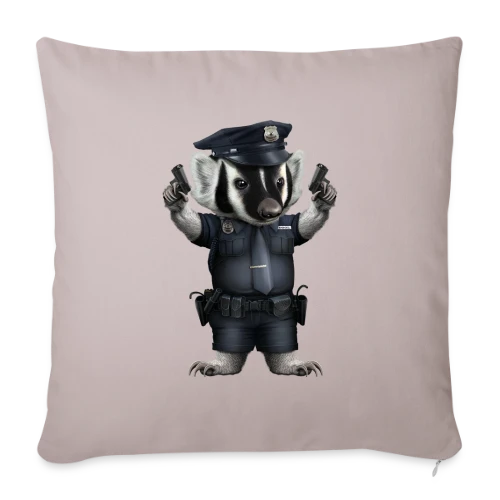 Blaireau Police - Housse de coussin décorative 45 x 45 cm