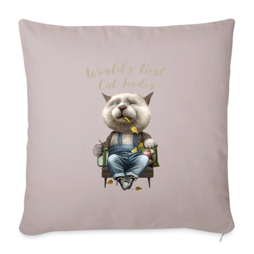 Meilleur Nourrisseur de Chats - Housse de coussin décorative 45 x 45 cm