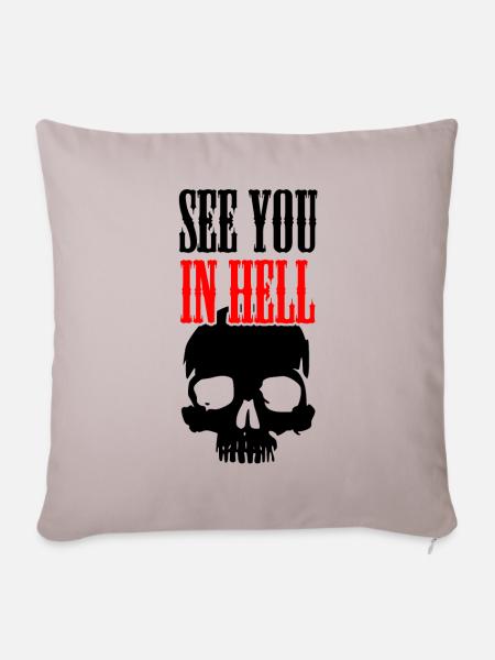 See You In Hell - Sofakissenbezug 45 x 45 cm - helles Taupe
