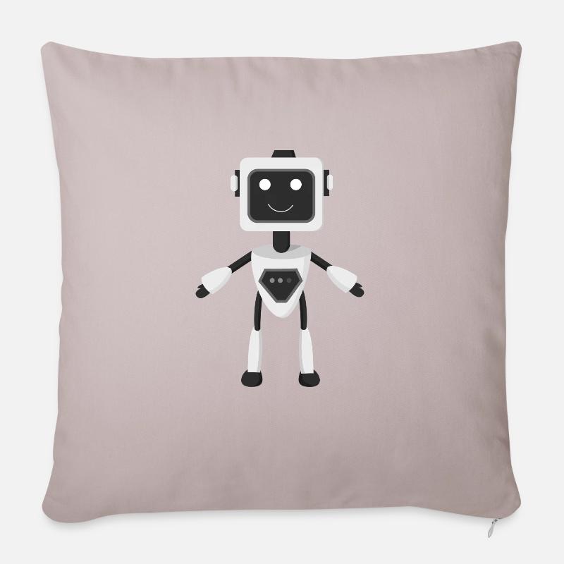 Roboter Robot Future - Sofakissenbezug 45 x 45 cm - helles Taupe