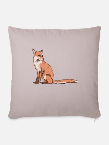 Fuchs - Sofakissenbezug 45 x 45 cm - helles Taupe