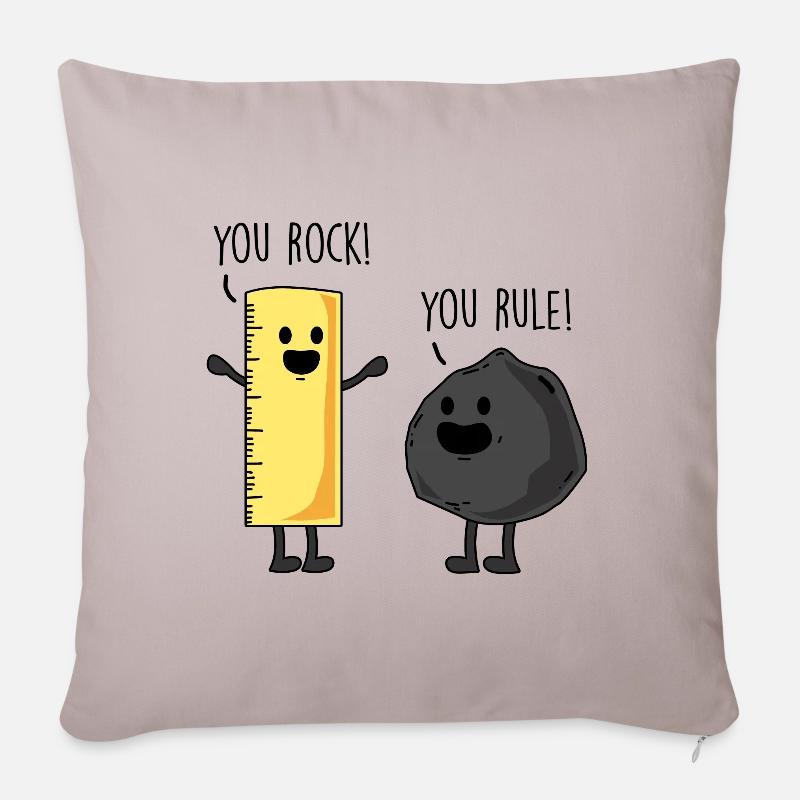 You rock! - You rule! - Lustiger Comic - Sofakissenbezug 45 x 45 cm - helles Taupe