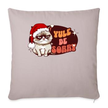 Yule Be Sorry: Angry Cat For Women Funny Christmas - Sofa pillowcase 17,3'' x 17,3'' (45 x 45 cm) - light taupe - Front