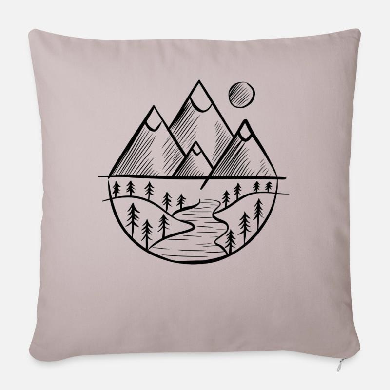 Wie ein Berg - Sofakissenbezug 45 x 45 cm - helles Taupe