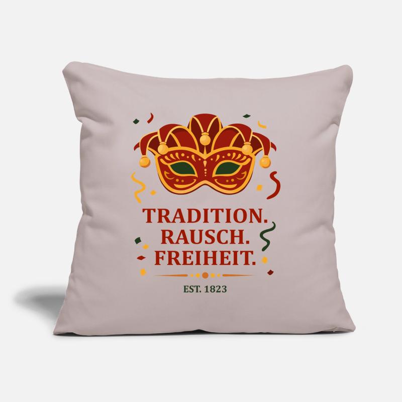 Tradition. Intoxication. La liberté. – Masque de carnaval Housse de coussin décorative 45 x 45 cm
