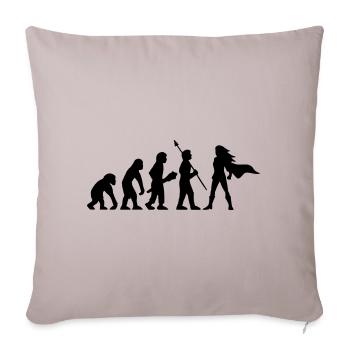 Evolution Superheroine Heroine Power Girl Gift - Sofa pillowcase 17,3'' x 17,3'' (45 x 45 cm) - light taupe - Front