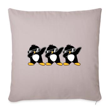 Dab Team Pinguin - Sofakissenbezug 45 x 45 cm - helles Taupe - Vorne