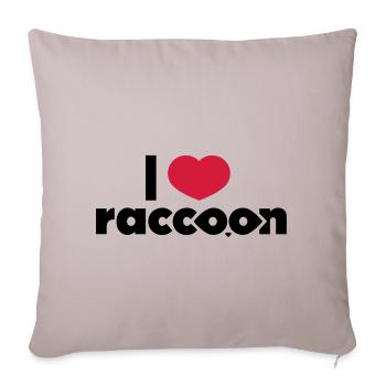 I love Raccoon - Housse de coussin décorative 45 x 45 cm - taupe clair - Devant