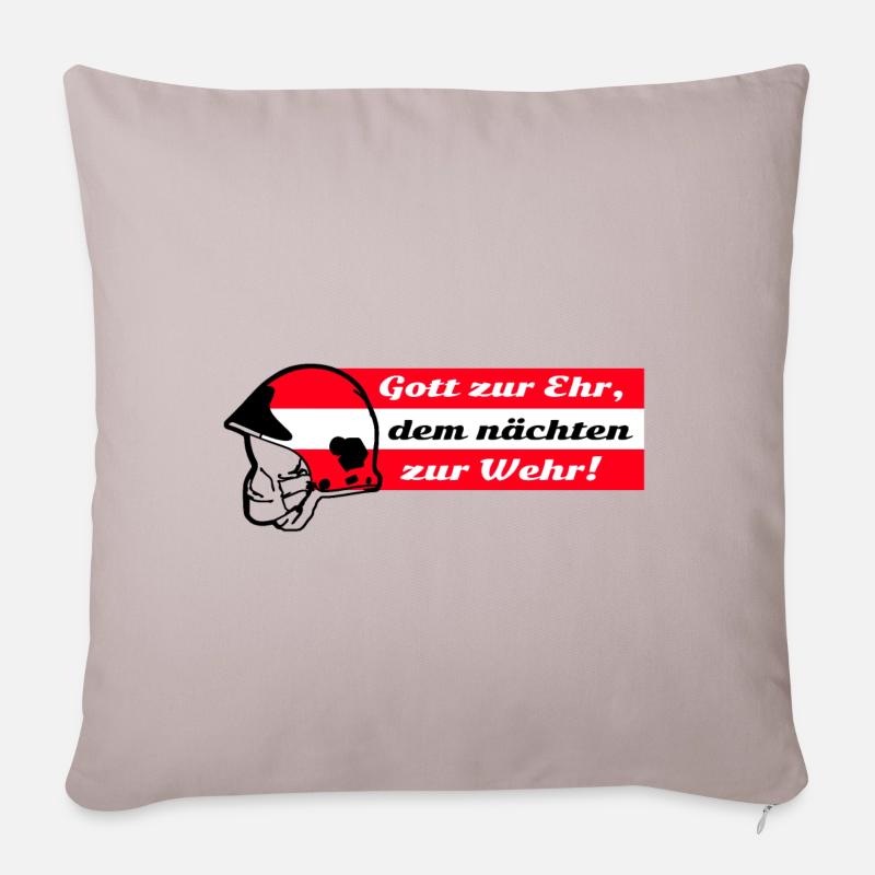Gott zu Ehr, dem nächsten zur Wehr! Feuerwehr ONE - Sofakissenbezug 45 x 45 cm - helles Taupe