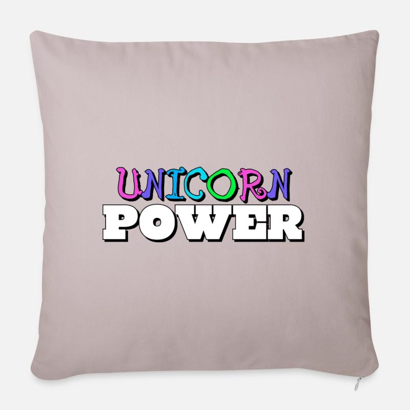 Unicorn power - Housse de coussin décorative 45 x 45 cm - taupe clair
