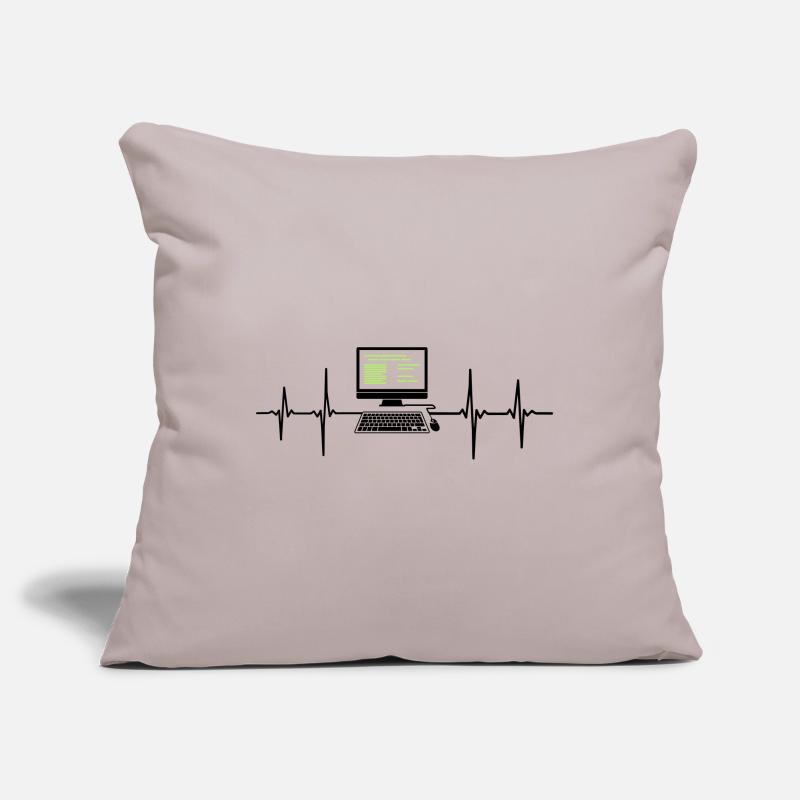Computer EKG Herzschlag Programmierer PC Nerd Sofakissenbezug 45 x 45 cm