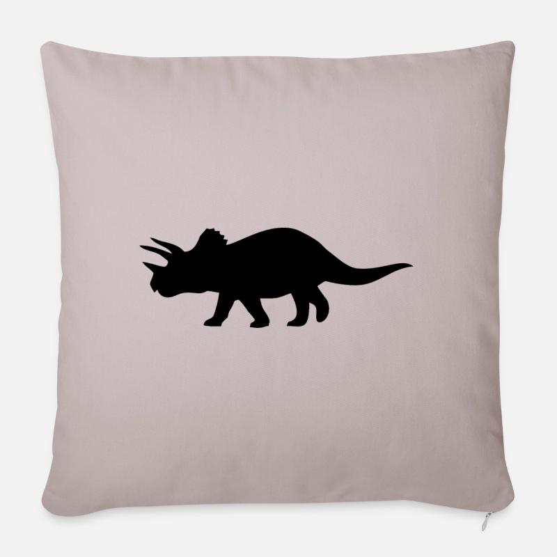 Dinosaurier - Sofakissenbezug 45 x 45 cm - helles Taupe