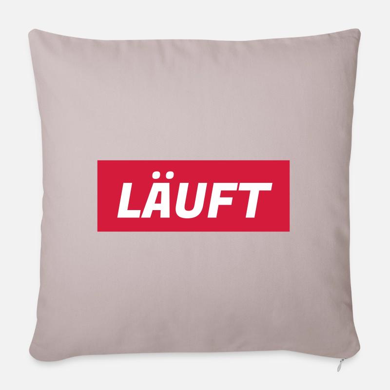 Läuft! Rennt! Rollt! Läuft bei mir! - Sofakissenbezug 45 x 45 cm - helles Taupe