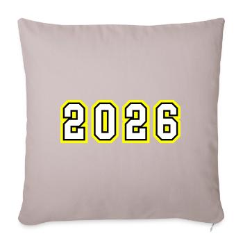2026 year - Sofa pillowcase 17,3'' x 17,3'' (45 x 45 cm) - light taupe - Front