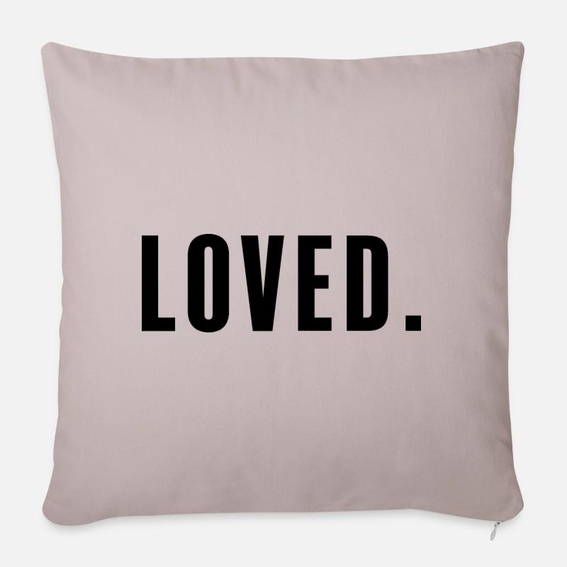 Loved. - Housse de coussin décorative 45 x 45 cm - taupe clair