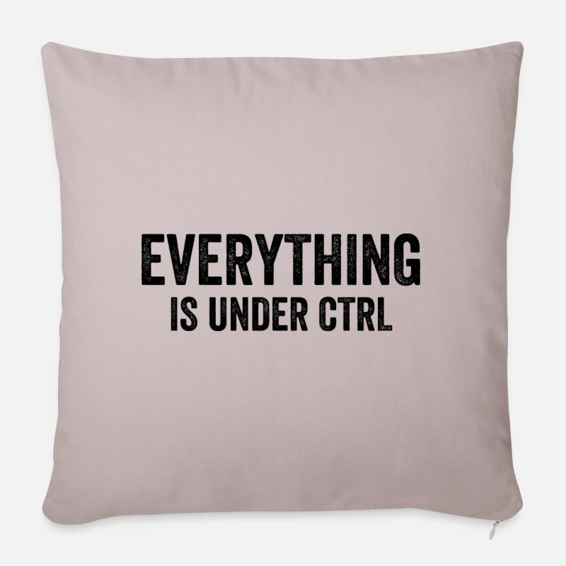Tout est sous CTRL - Housse de coussin décorative 45 x 45 cm - taupe clair