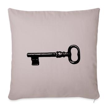 Clé du coeur - Housse de coussin décorative 45 x 45 cm - taupe clair - Devant
