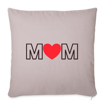 Maman avec cœur - Housse de coussin décorative 45 x 45 cm - taupe clair - Devant