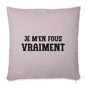 je m'en fous vraiment - Housse de coussin décorative 45 x 45 cm - taupe clair - Devant