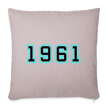 1961 Year Birthday - Sofa pillowcase 17,3'' x 17,3'' (45 x 45 cm) - light taupe - Front