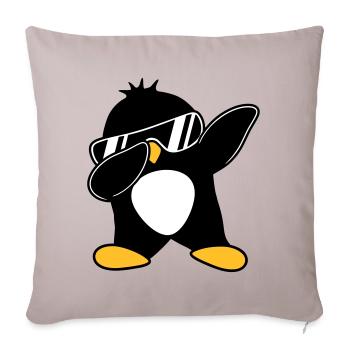 Dabbing Pinguin - Sofakissenbezug 45 x 45 cm - helles Taupe - Vorne
