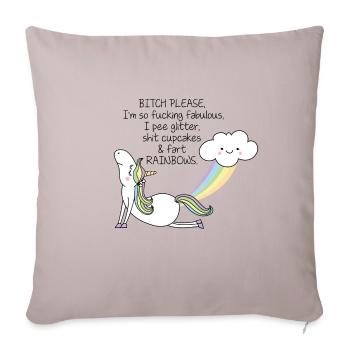 Licorne - Housse de coussin décorative 45 x 45 cm - taupe clair - Devant