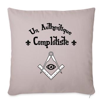 Un Authentique Complotiste - Housse de coussin décorative 45 x 45 cm - taupe clair - Devant
