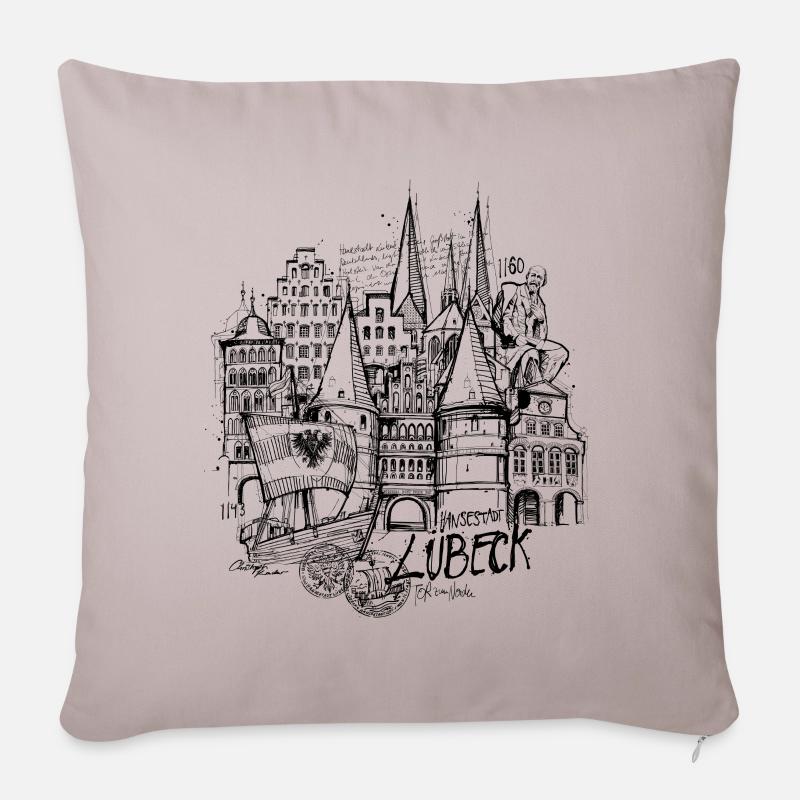 Hansestadt Lübeck - Sofakissenbezug 45 x 45 cm - helles Taupe