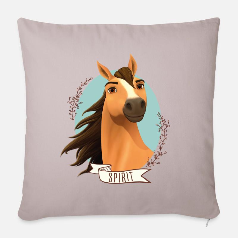 Spirit - Cheval Sauvage - Housse de coussin décorative 45 x 45 cm - taupe clair