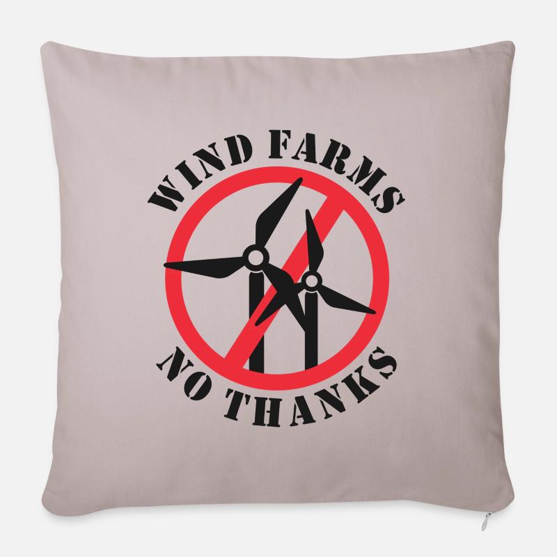 Windparks Nein Danke - Sofakissenbezug 45 x 45 cm - helles Taupe