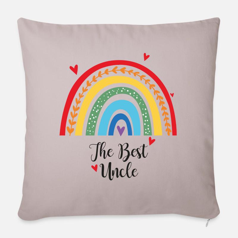 The Best Uncle Regenbogen Geschenk für Onkel - Sofakissenbezug 45 x 45 cm - helles Taupe