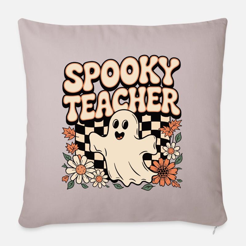 Spooky Lehrer Halloween Dessin - Sofakissenbezug 45 x 45 cm - helles Taupe