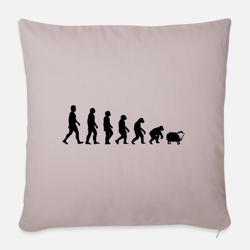 ÉVOLUTION DRÔLE DE L'HUMANITÉ DARWIN - Housse de coussin décorative 45 x 45 cm - taupe clair