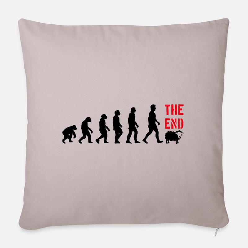 ÉVOLUTION HUMAN FUNNY FUNNY DARWIN - Housse de coussin décorative 45 x 45 cm - taupe clair