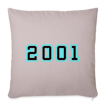 2001 Year Birthday - Sofa pillowcase 17,3'' x 17,3'' (45 x 45 cm) - light taupe - Front