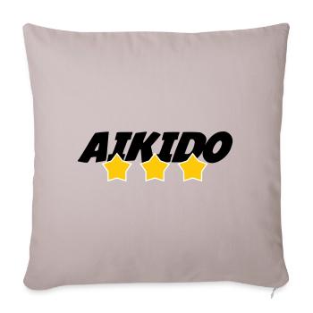 Aïkido - Art Martial - Aïkidoka - Housse de coussin décorative 45 x 45 cm - taupe clair - Devant