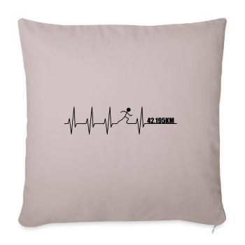 Marathon de coureur de battement de coeur - Housse de coussin décorative 45 x 45 cm - taupe clair - Devant